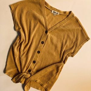 Dolman sleeve tie front blouse